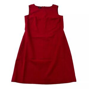 Talbots A-Line Dress Petite’s 8P Red Boat Neck Lined Sleeveless Wool Career